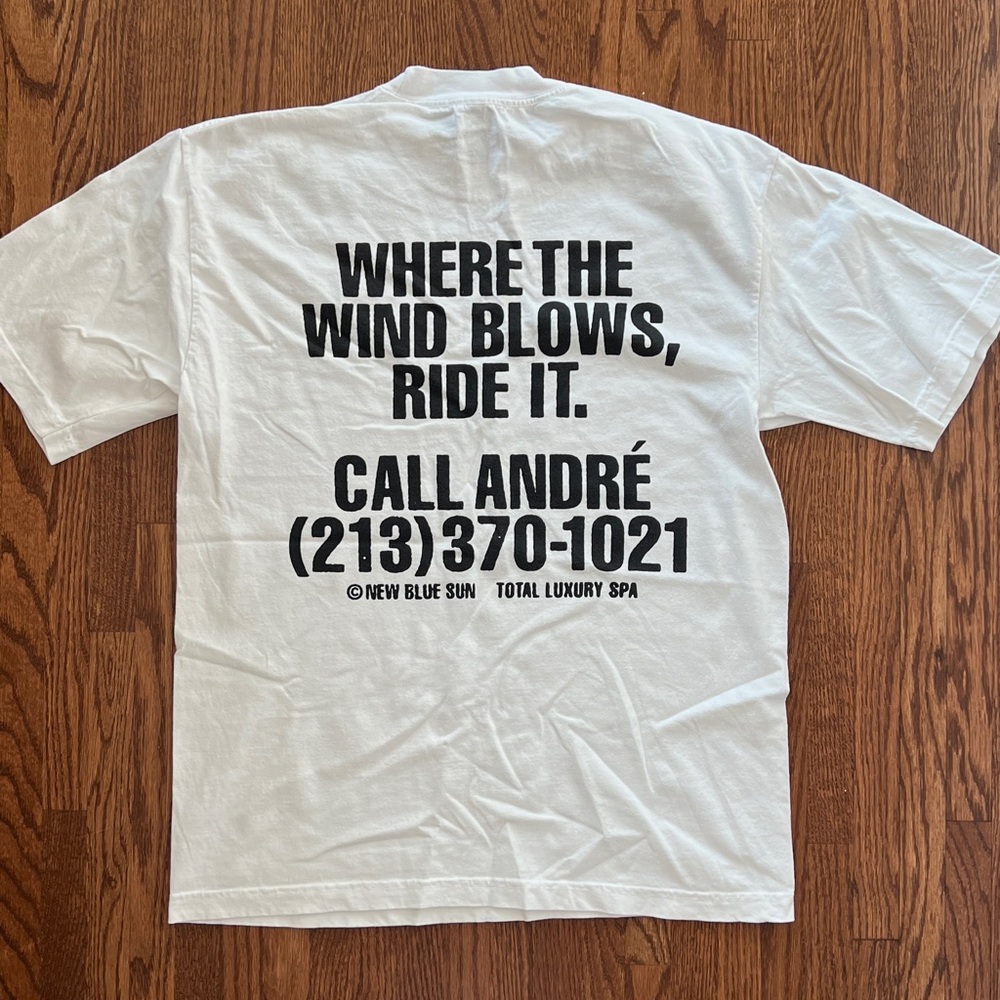 André 3000 x Total Luxury Spa - Call André - S/S Tshirt | White | Men’s Medium - Picture 2 of 2